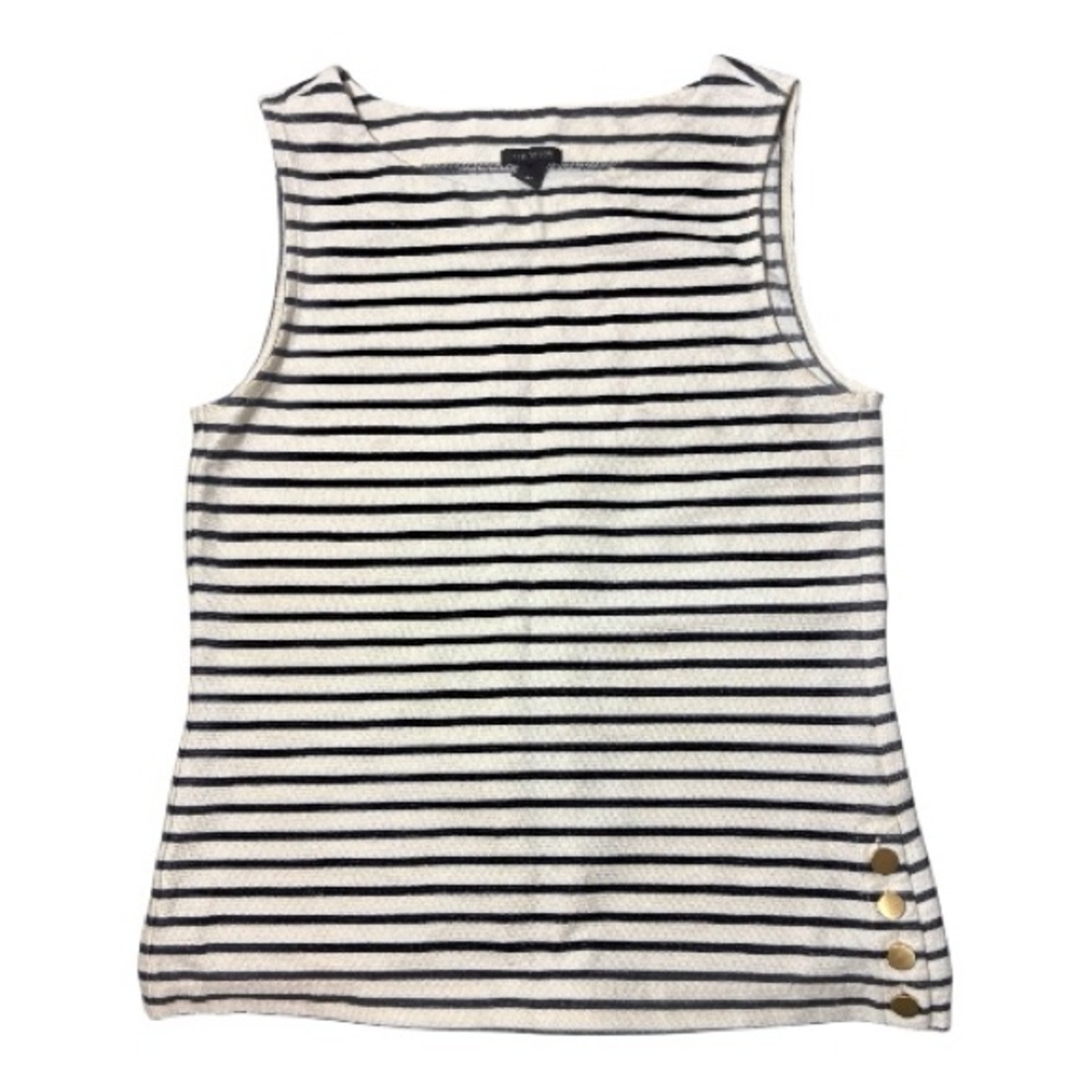 ANN TAYLOR Striped Sleeveless Top with Side Buttons